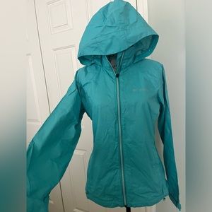 Columbia Teal Windbreaker Light Rain Jacket Sz S